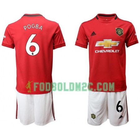 Manchester United Pogba 6 Børn Hjemmebanesæt 2019/20 Kortærmet (+ Korte bukser)